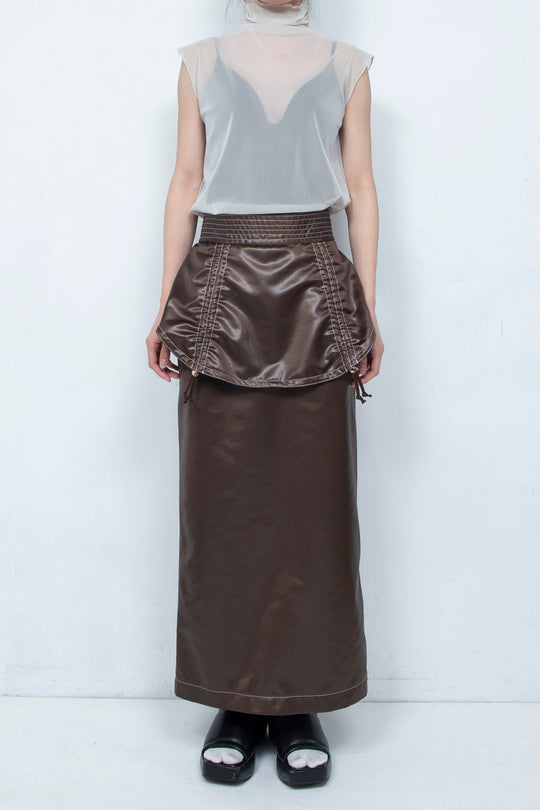 Leather-like Skirt BROWN