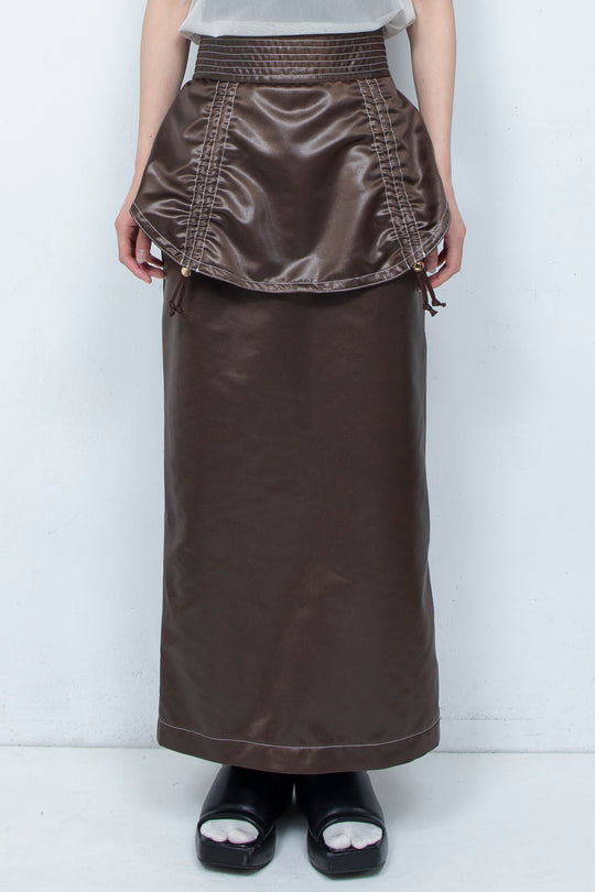 Leather-like Skirt BROWN