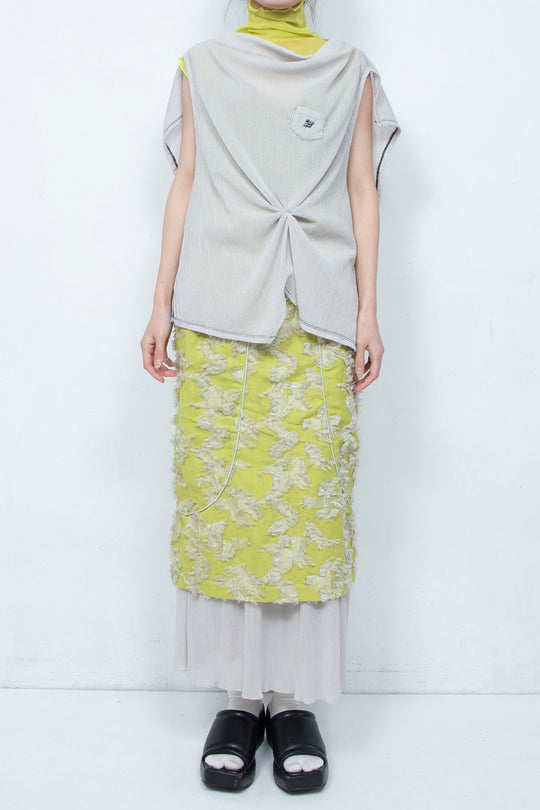 Bloom Jacquard Pencil Skirt LIME