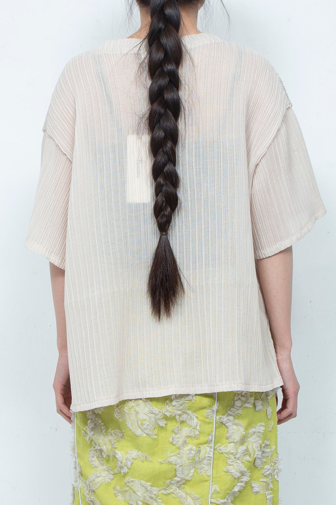 Pleats-like T-shirt IVORY