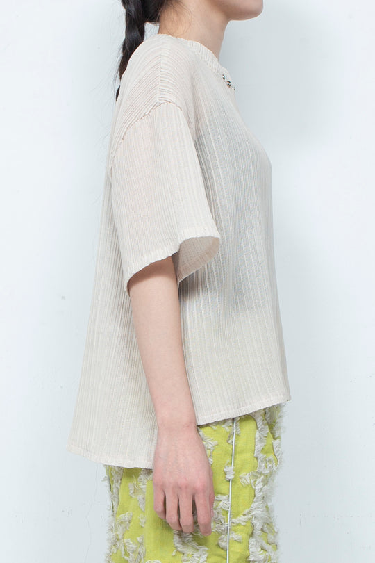 Pleats-like T-shirt IVORY