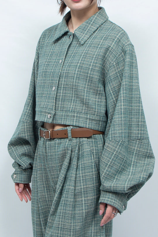 tweed short blouson