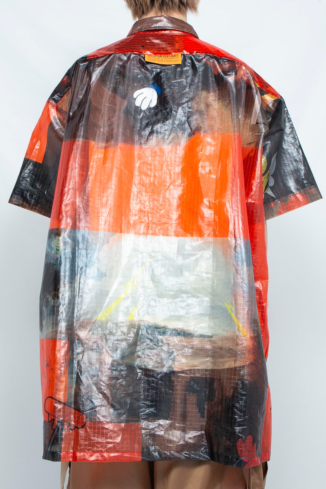 TRANSPARENT GRID WORK SHIRT/ATOZ ORANGE