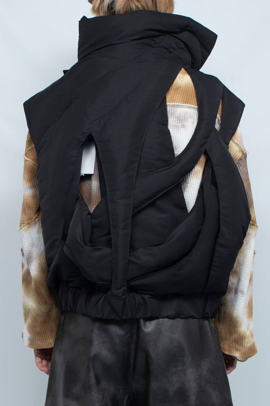 Hollow out dark cross vest