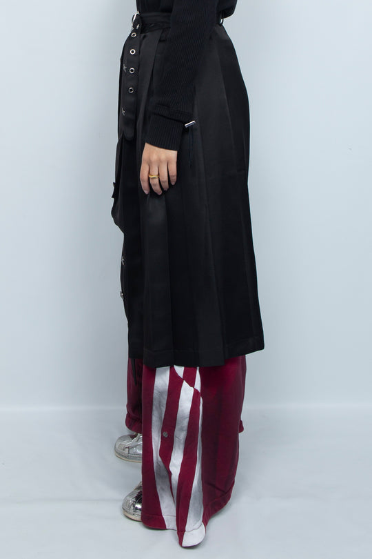 Alien pleated retro button long skirt