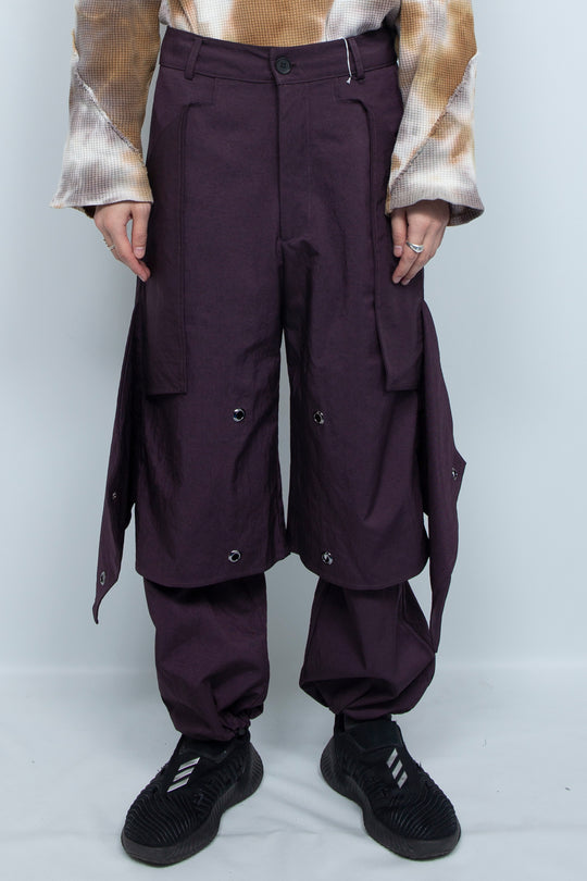 Deep purple functional alien eye pants