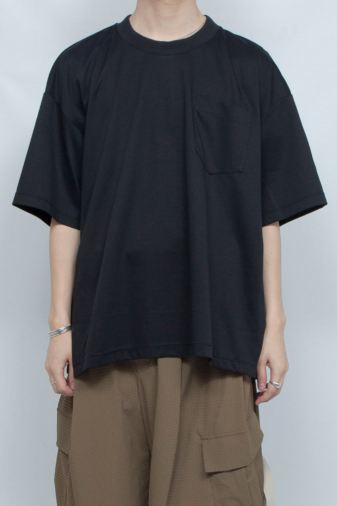 送料無料 お Superior Pima Cotton Original Rib T-shirt BLACK / Licht トップス