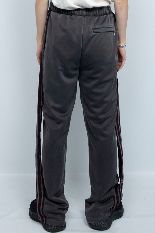 PIGMENT-DYED DISTRESSED TRACK TROUSERS GRAY