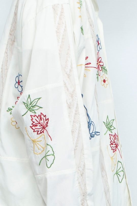 "DIEGO” Embroidered Patchwork Shirts IVORY