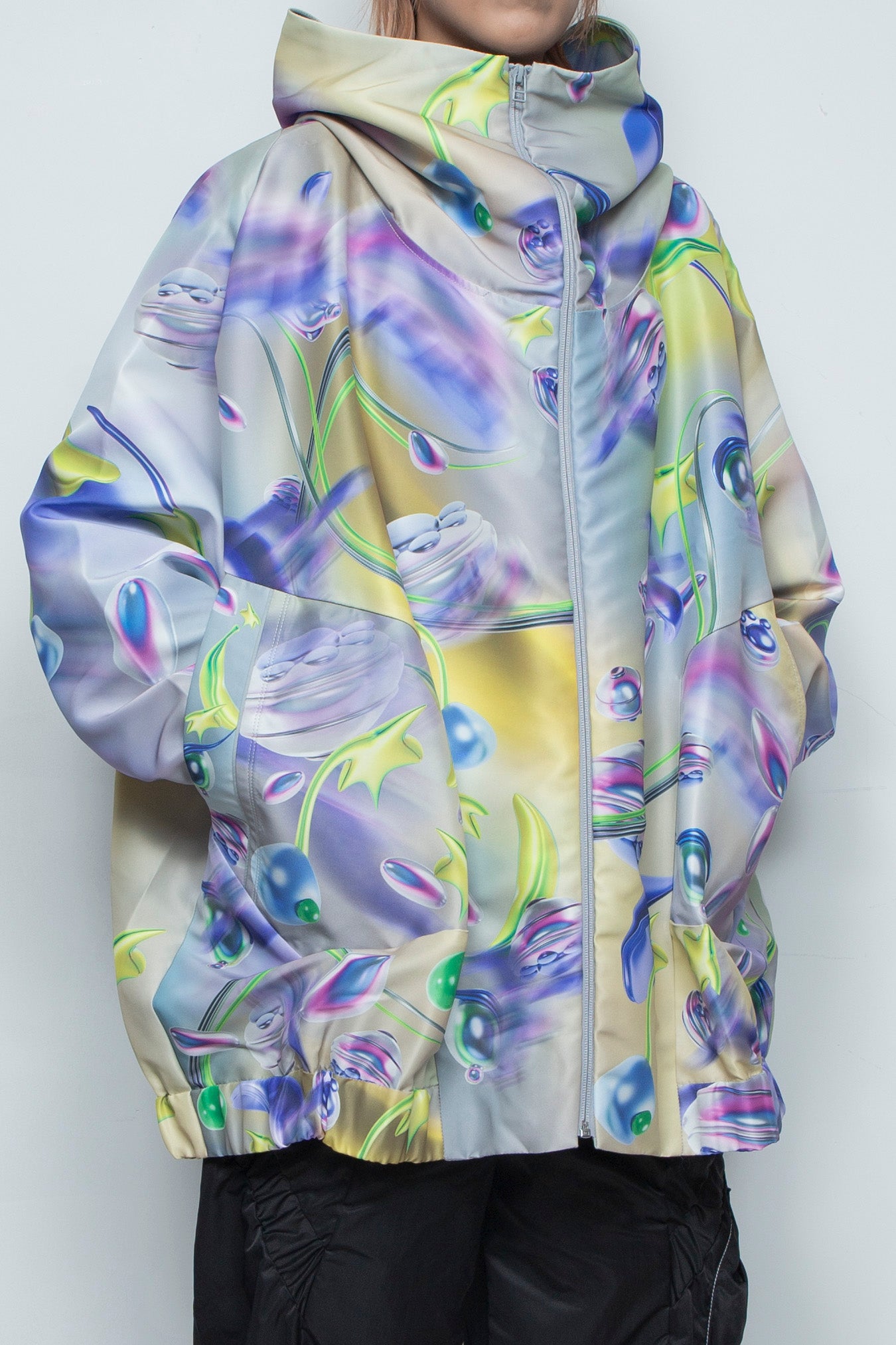 グラフィックハイネックビッグパーカー GRAY / BALMUNG
