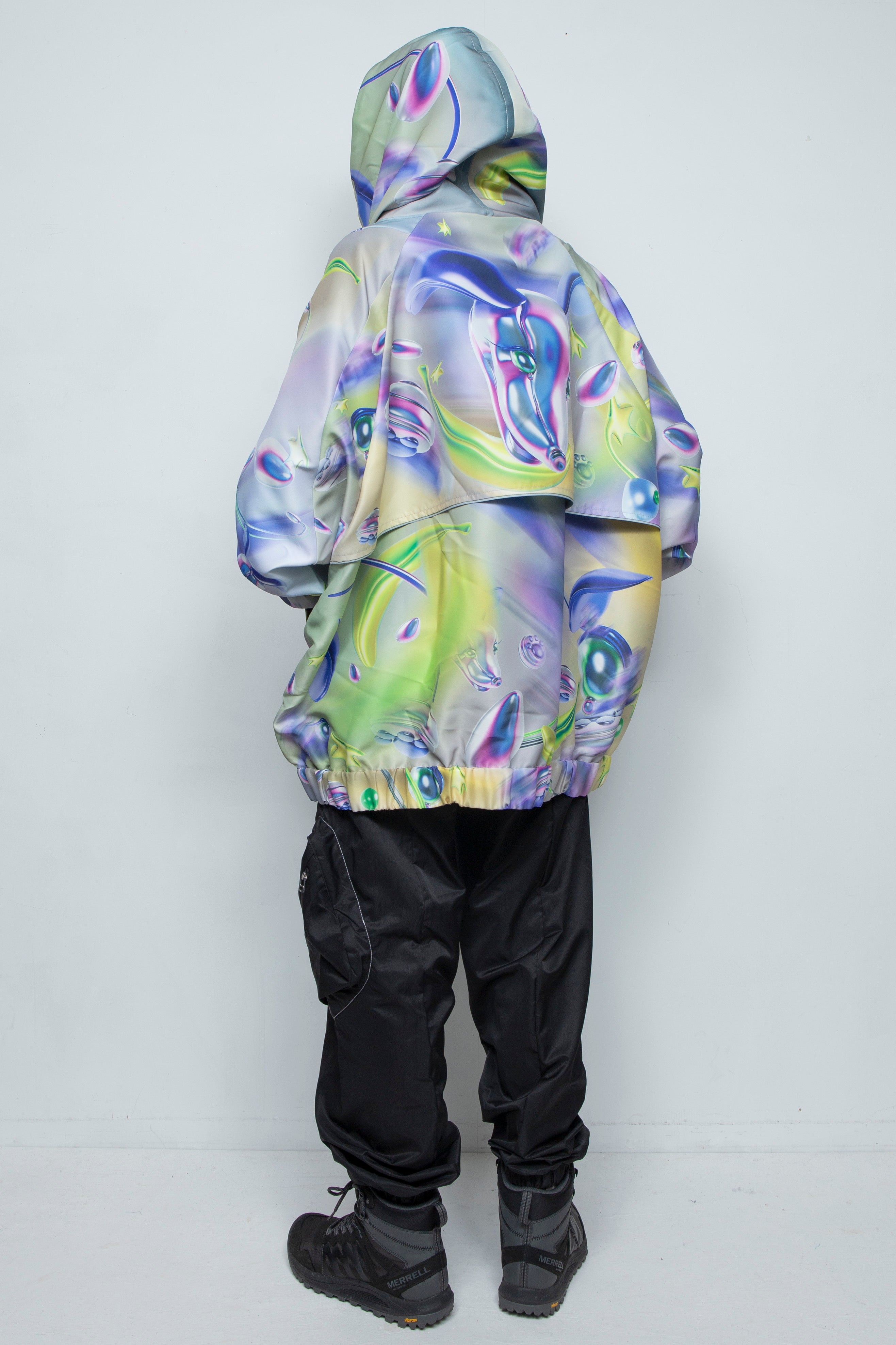 グラフィックハイネックビッグパーカー GRAY / BALMUNG
