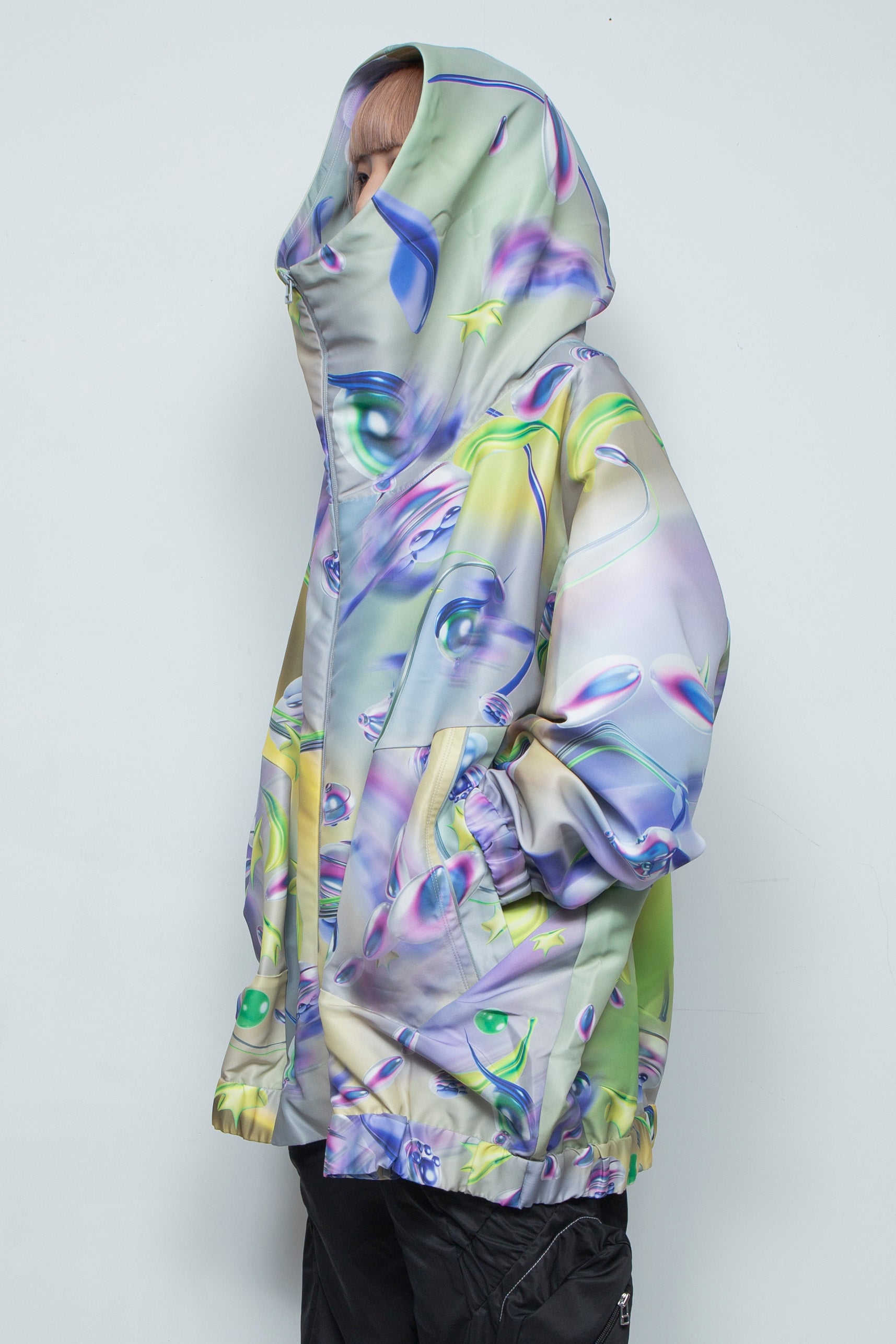 グラフィックハイネックビッグパーカー GRAY / BALMUNG