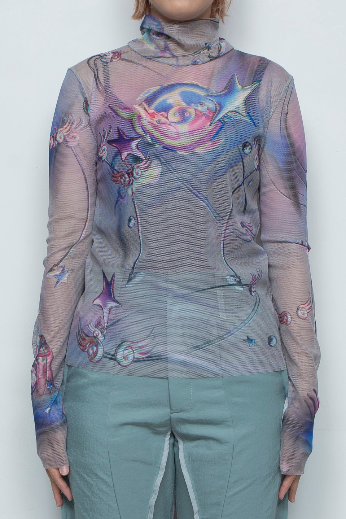 BALMUNG(バルムング) 花柄19AW グラフィックハイネックタートル BALMUNG（バルムング）の「BALMUNG / マルチカラーハイネック