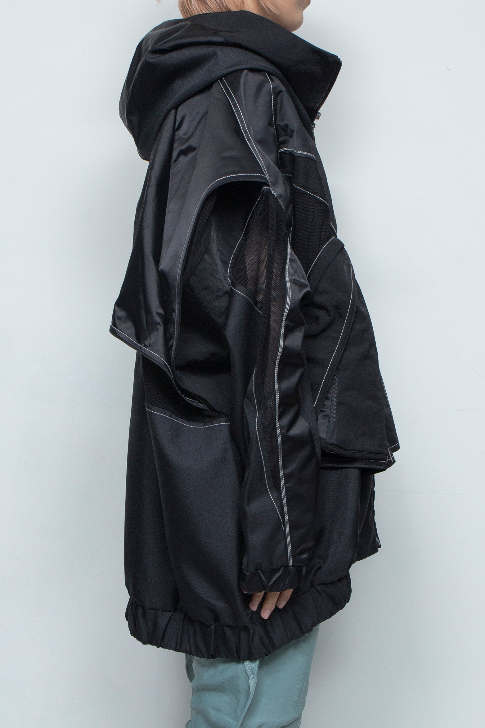 重ねハイネックビッグパーカー(AIR-C) BLACK / BALMUNG