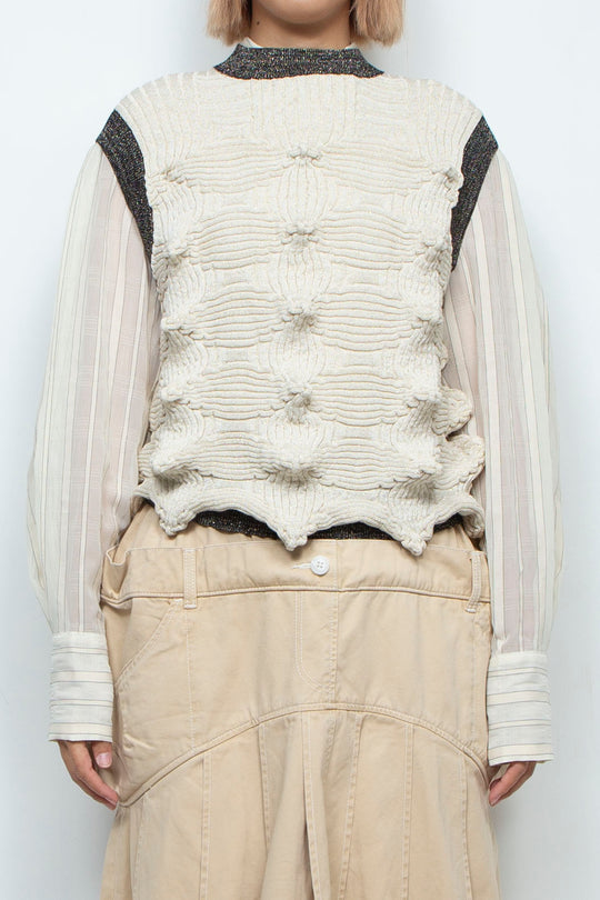 shell vest ivory