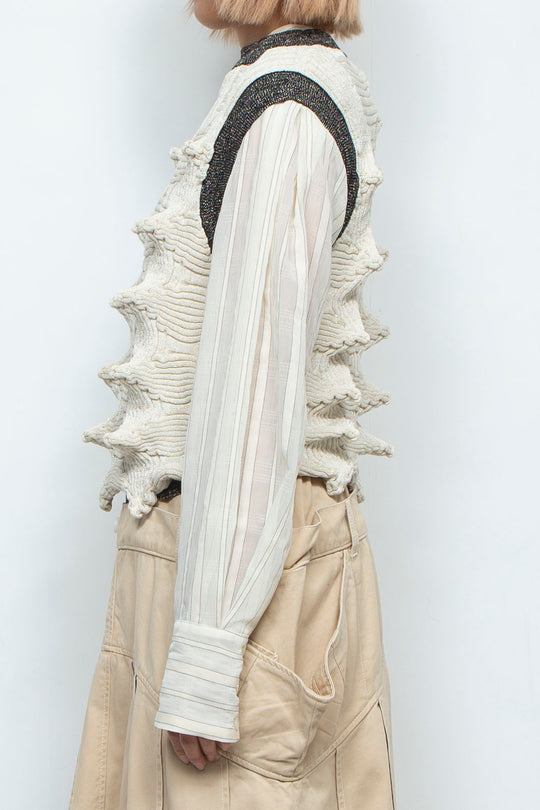 shell vest ivory