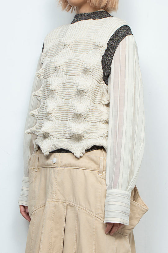 shell vest ivory