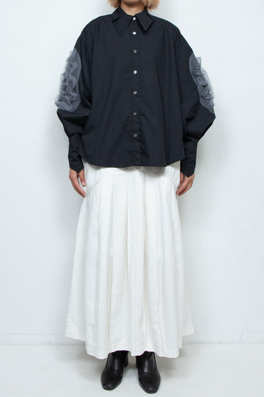 grass blouse black×gray
