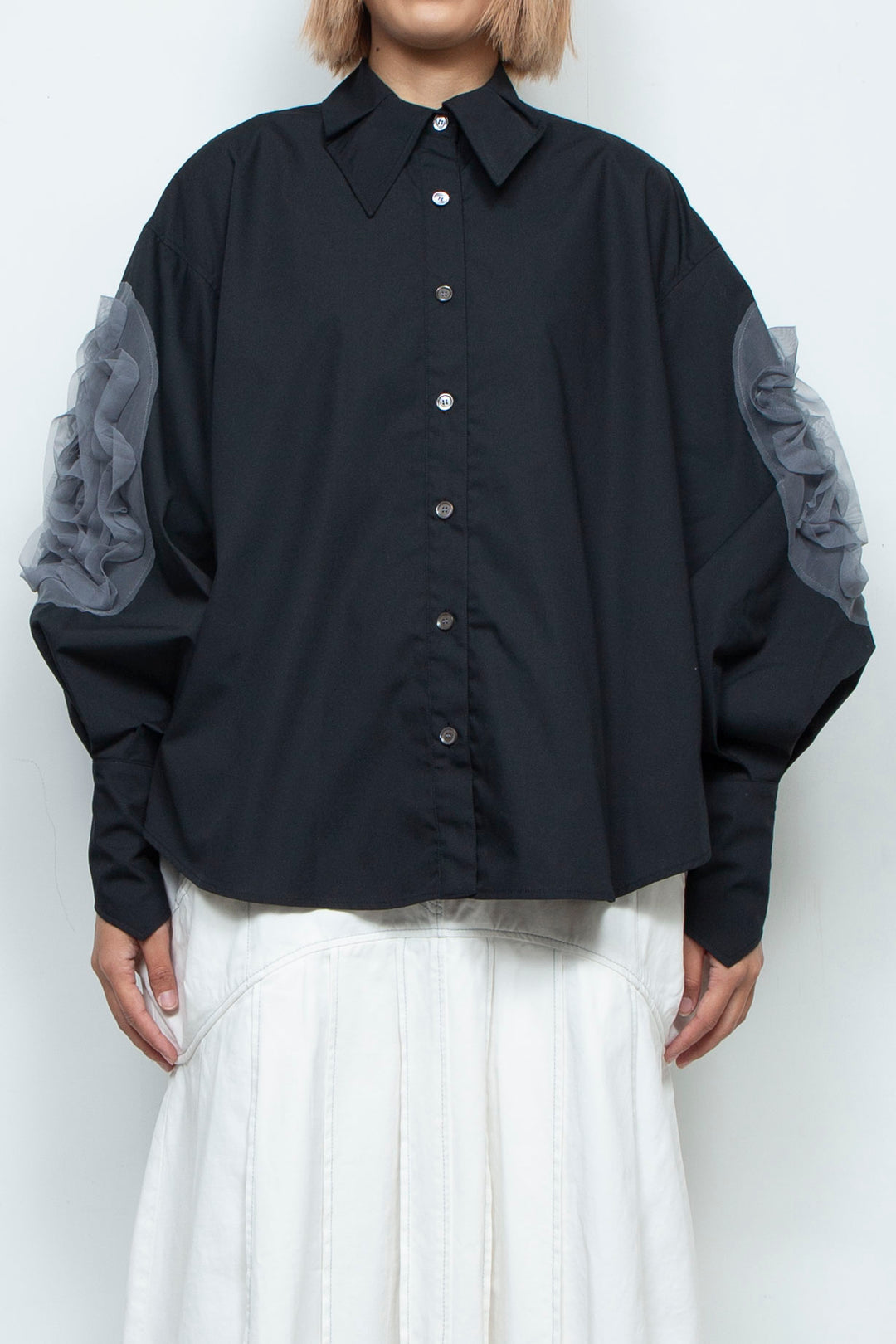 grass blouse black×gray
