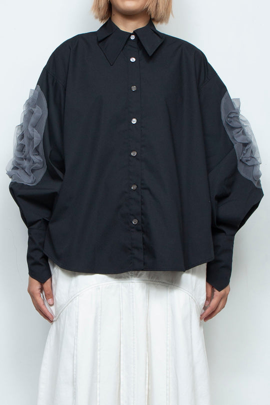 grass blouse black×gray