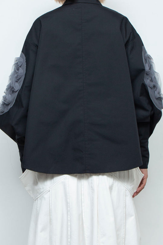 grass blouse black×gray