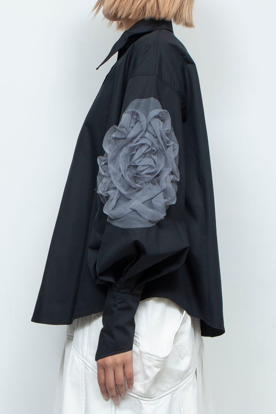 grass blouse black×gray