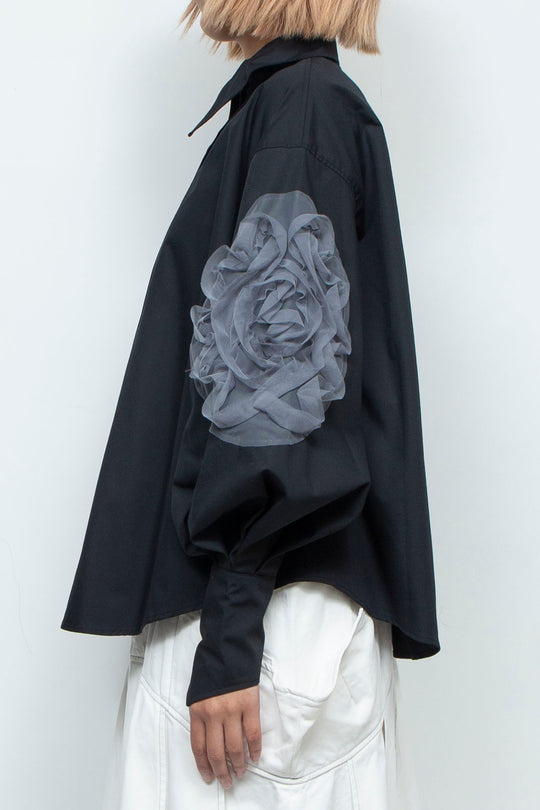 grass blouse black×gray