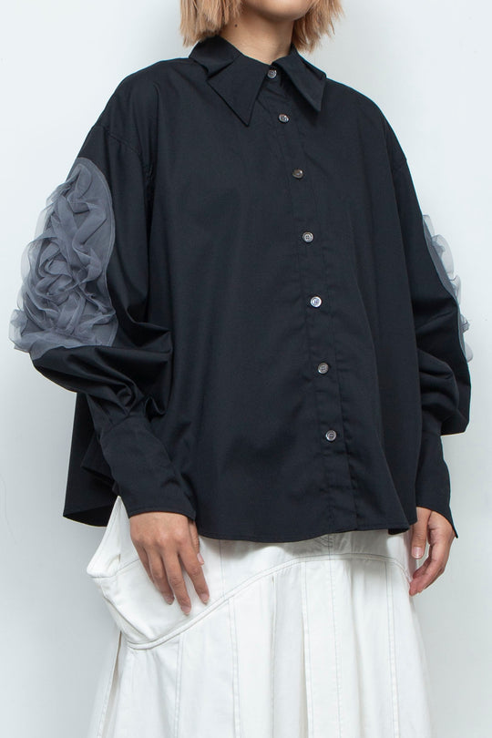 grass blouse black×gray
