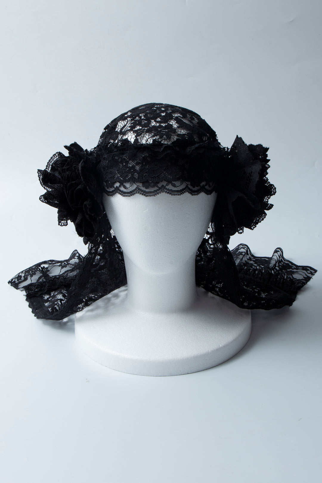 Lace mix hat BLACK