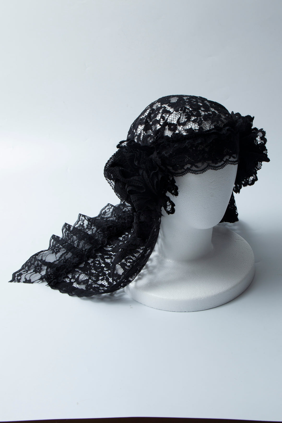 Lace mix hat BLACK