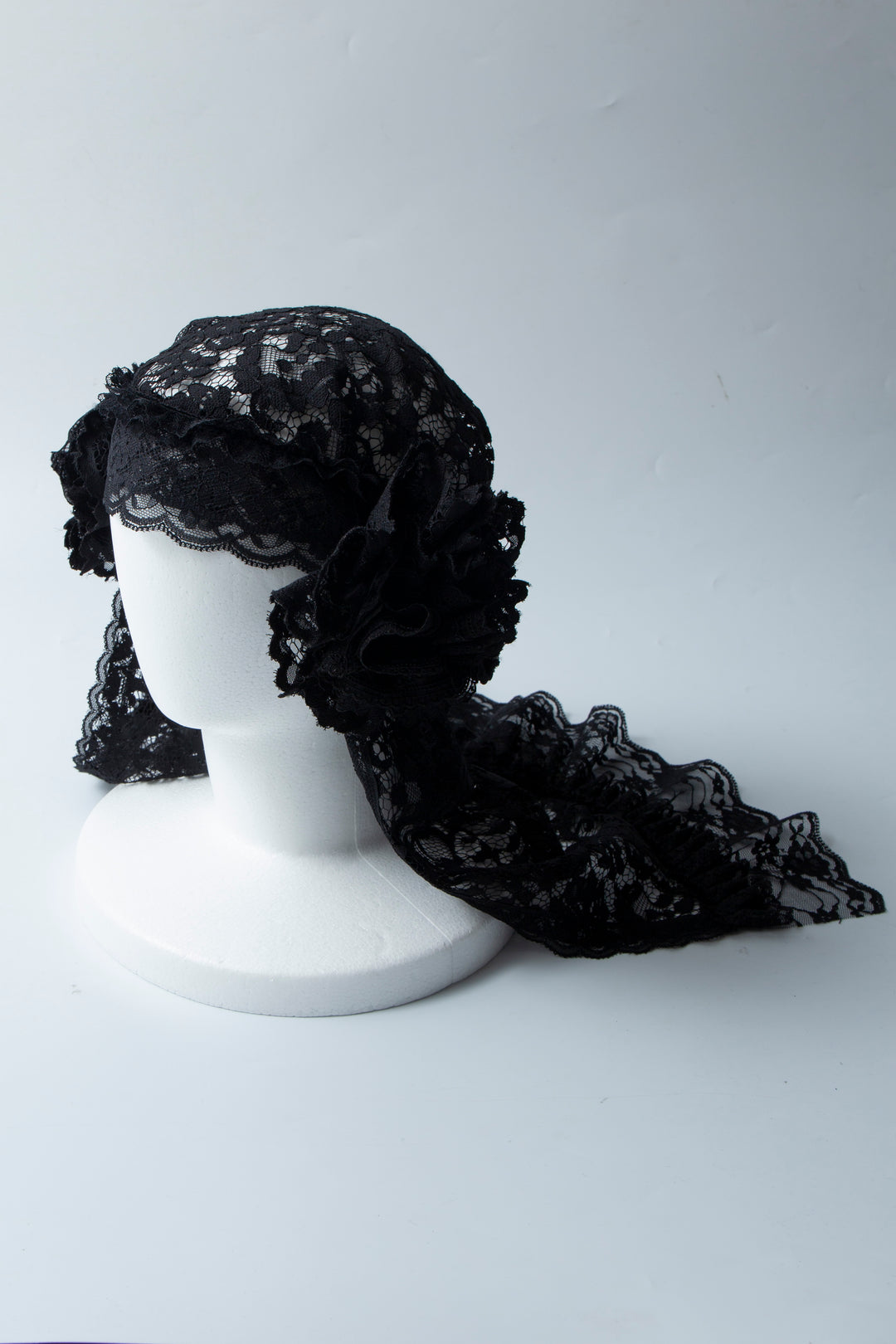 Lace mix hat BLACK