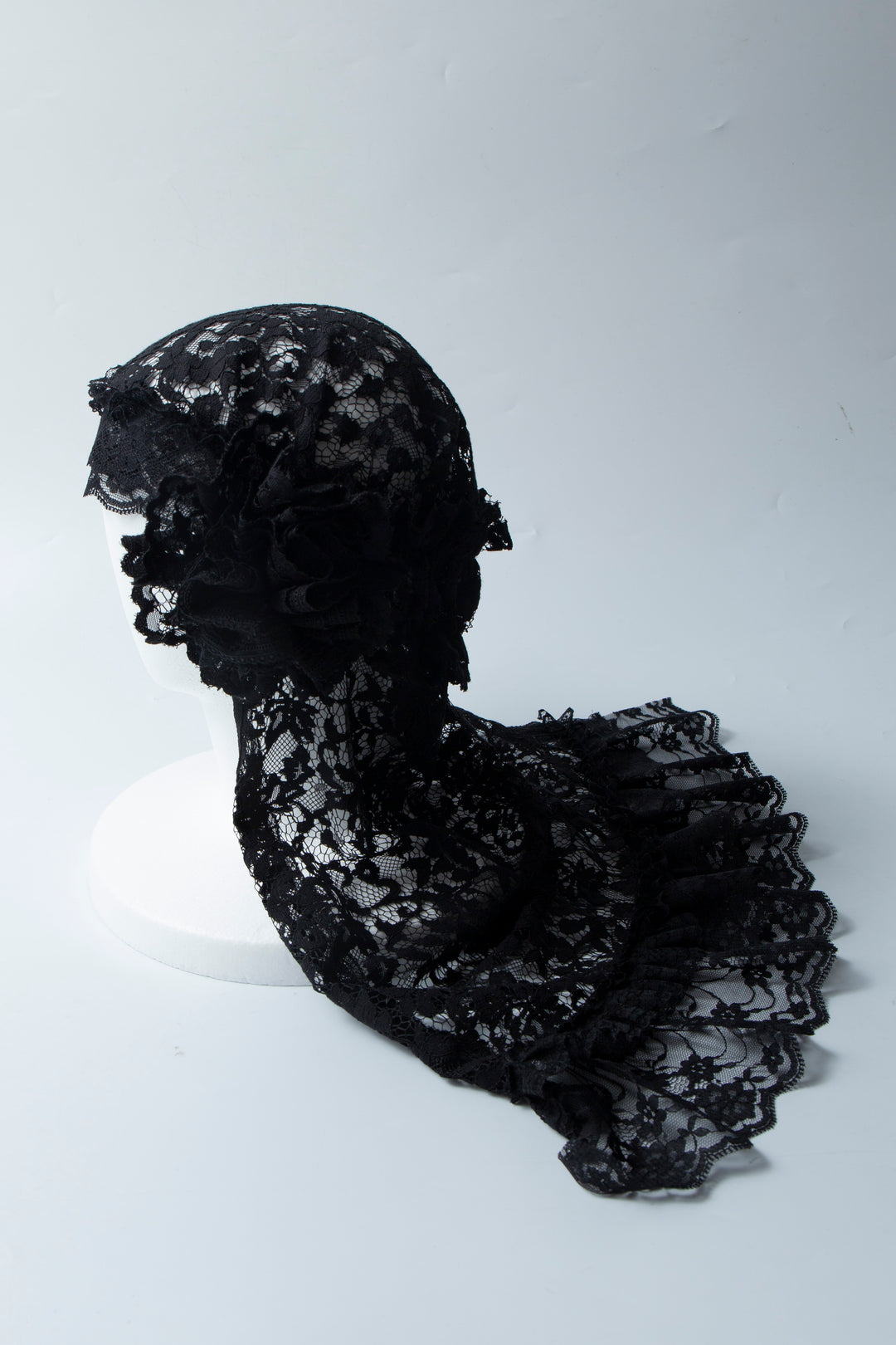 Lace mix hat BLACK