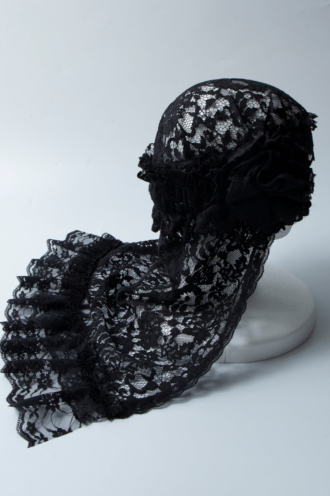 Lace mix hat BLACK