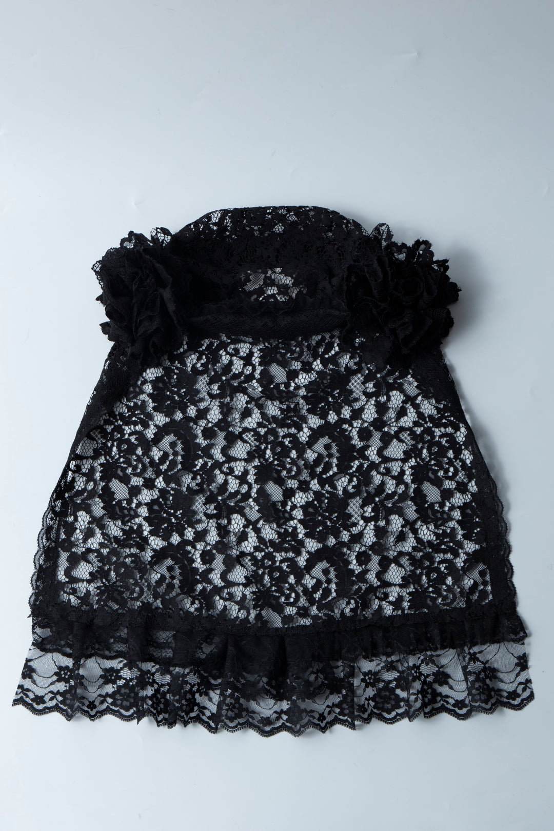 Lace mix hat BLACK