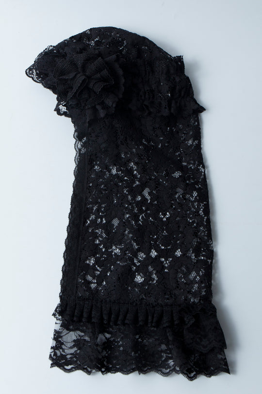 Lace mix hat BLACK