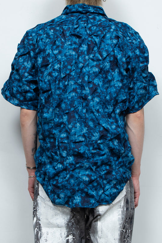 Stitch half sleeve Shirt Navy