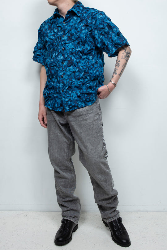 Stitch half sleeve Shirt Navy