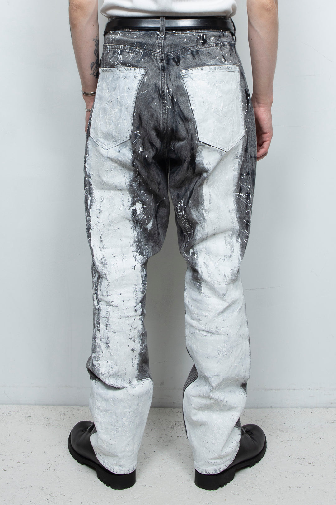 Paint snow white denim pants