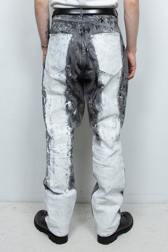 Paint snow white denim pants