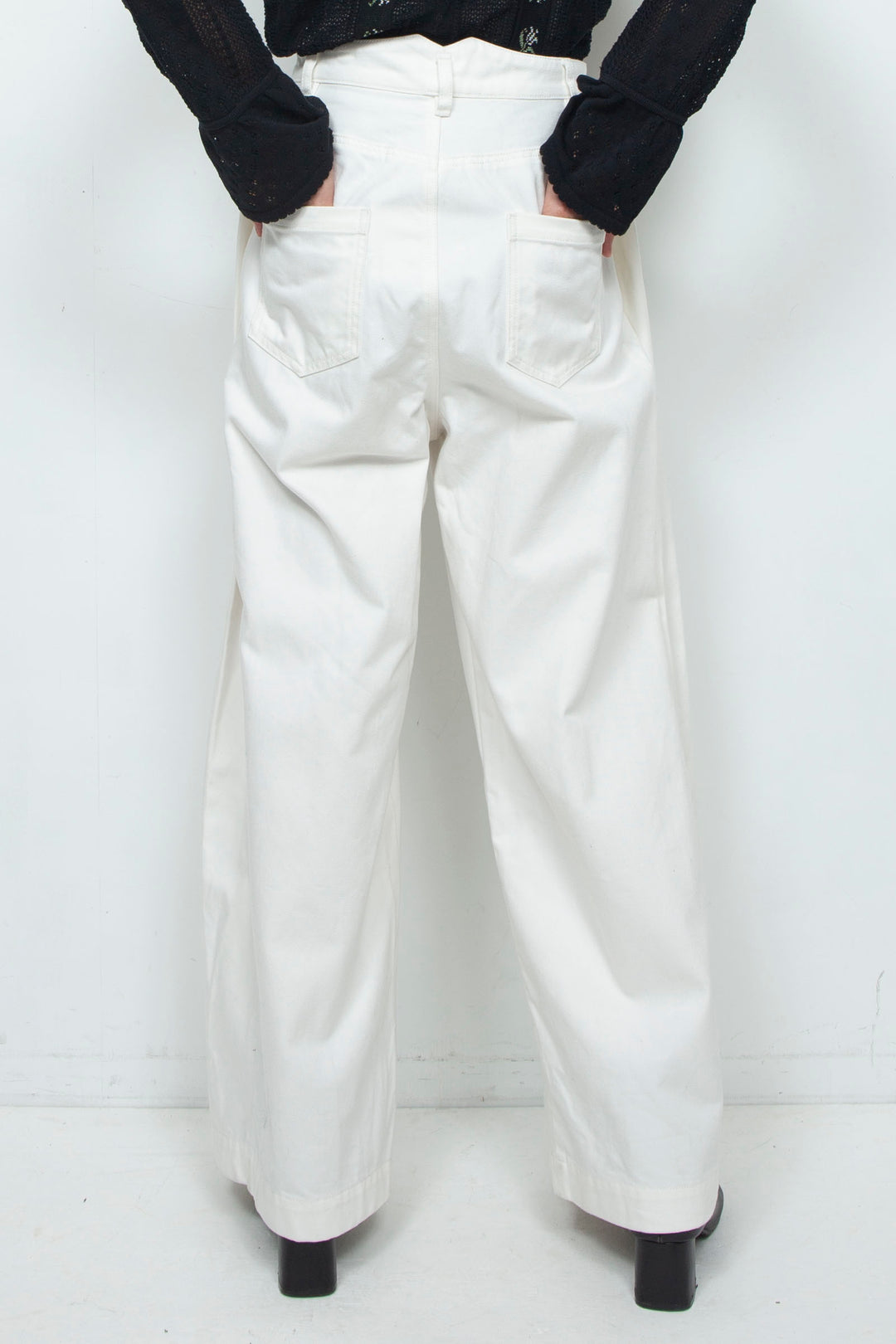 Mermaid waist jeans White