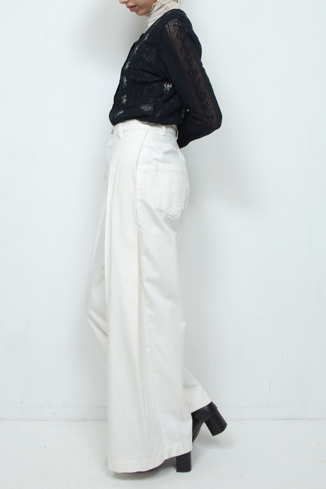 Mermaid waist jeans White