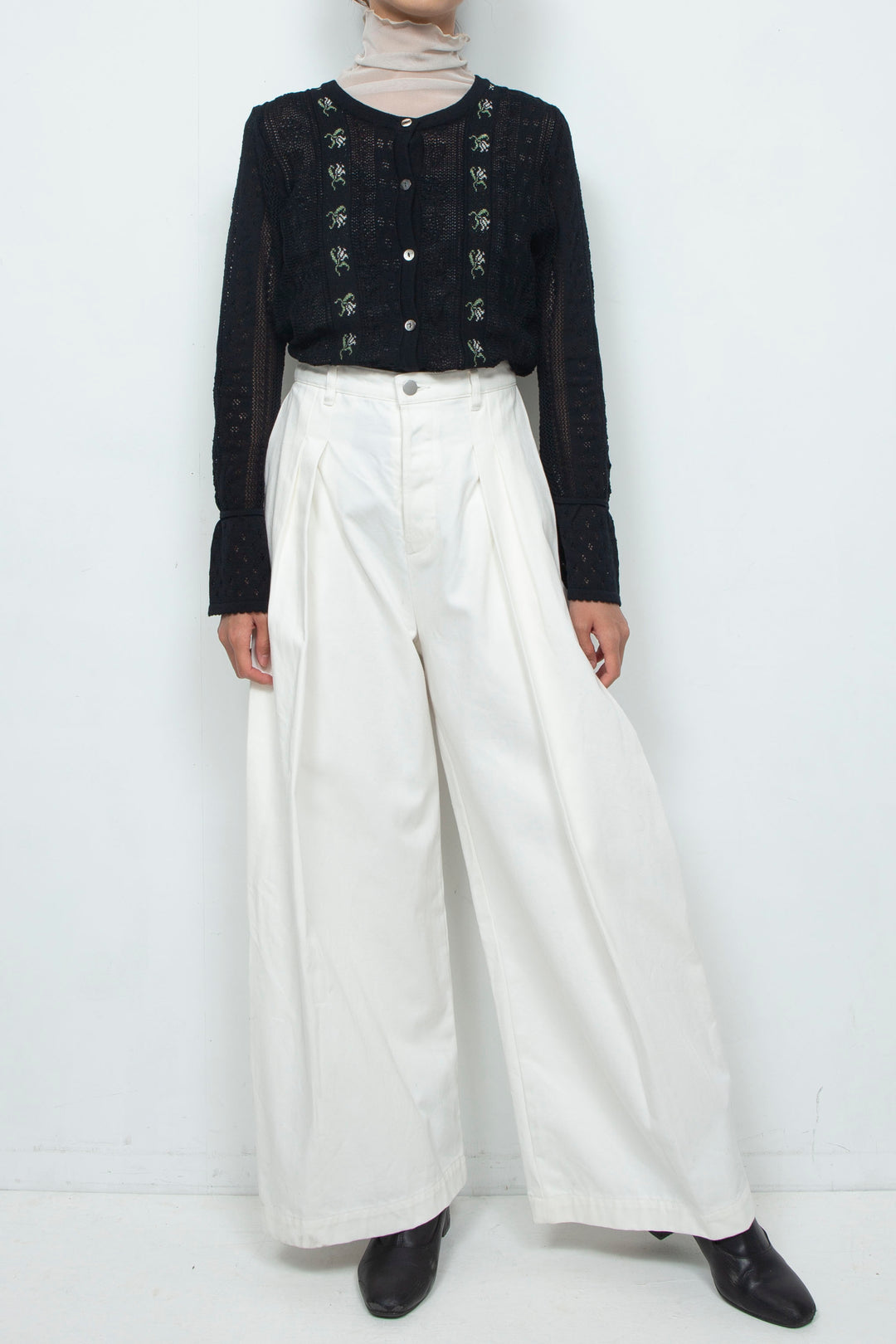 Mermaid waist jeans White