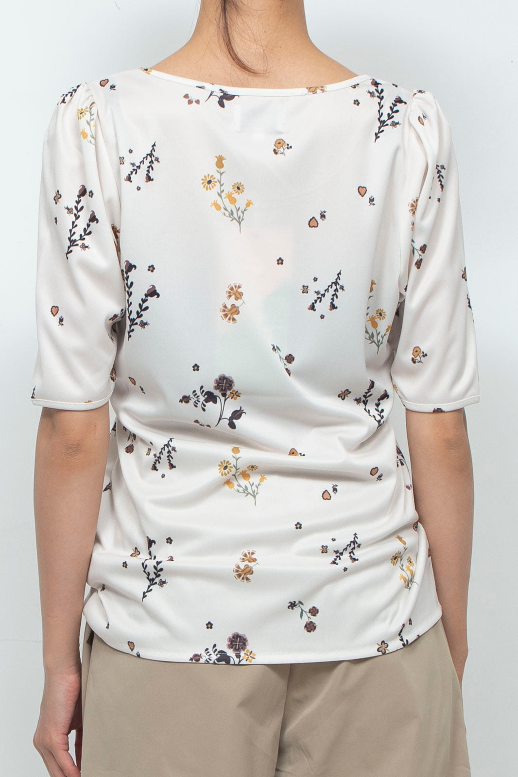 Print T Shirt Flower White