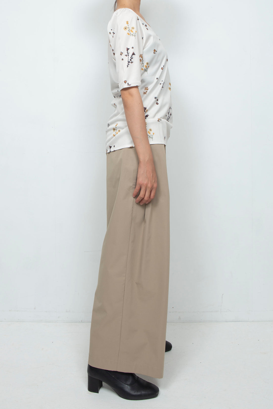 Print T Shirt Flower White