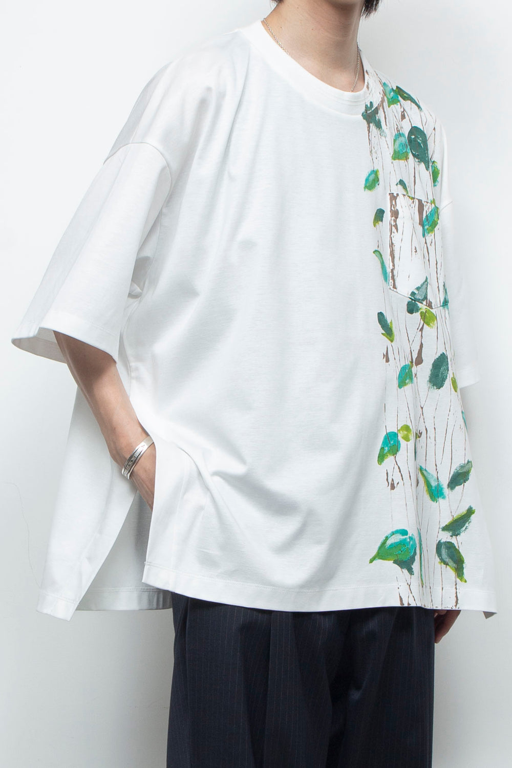 Superior Pima Cotton Hand Painted T-Shirt WHITE