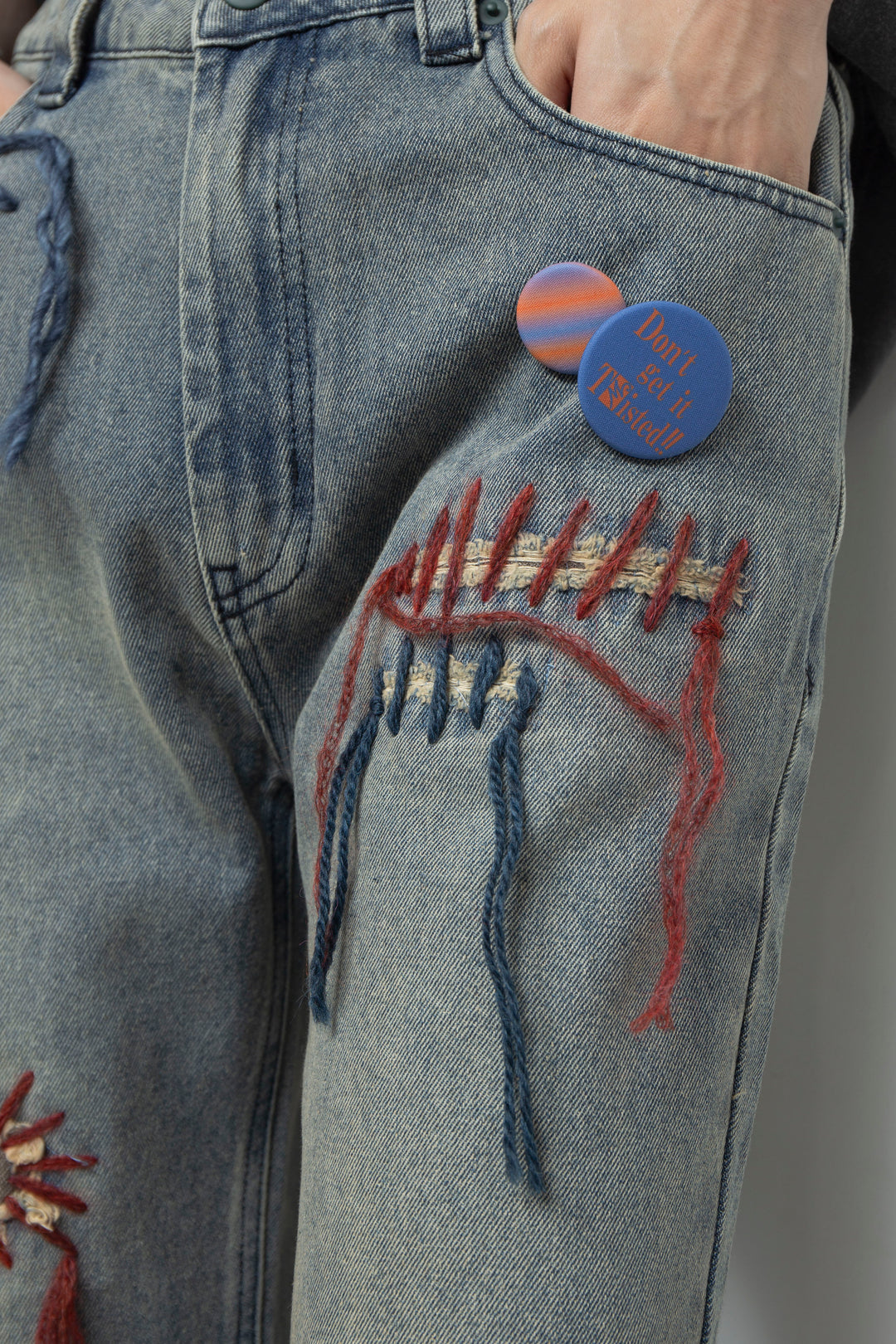 TΣist Hand Stitch Denim Flare Pants / Blue