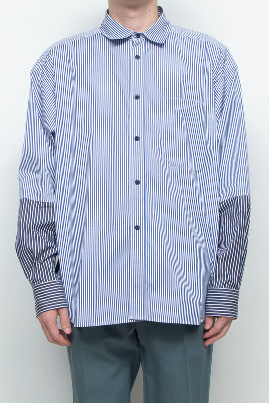 "BEAN” Switching Balloon Side Pleats Shirt