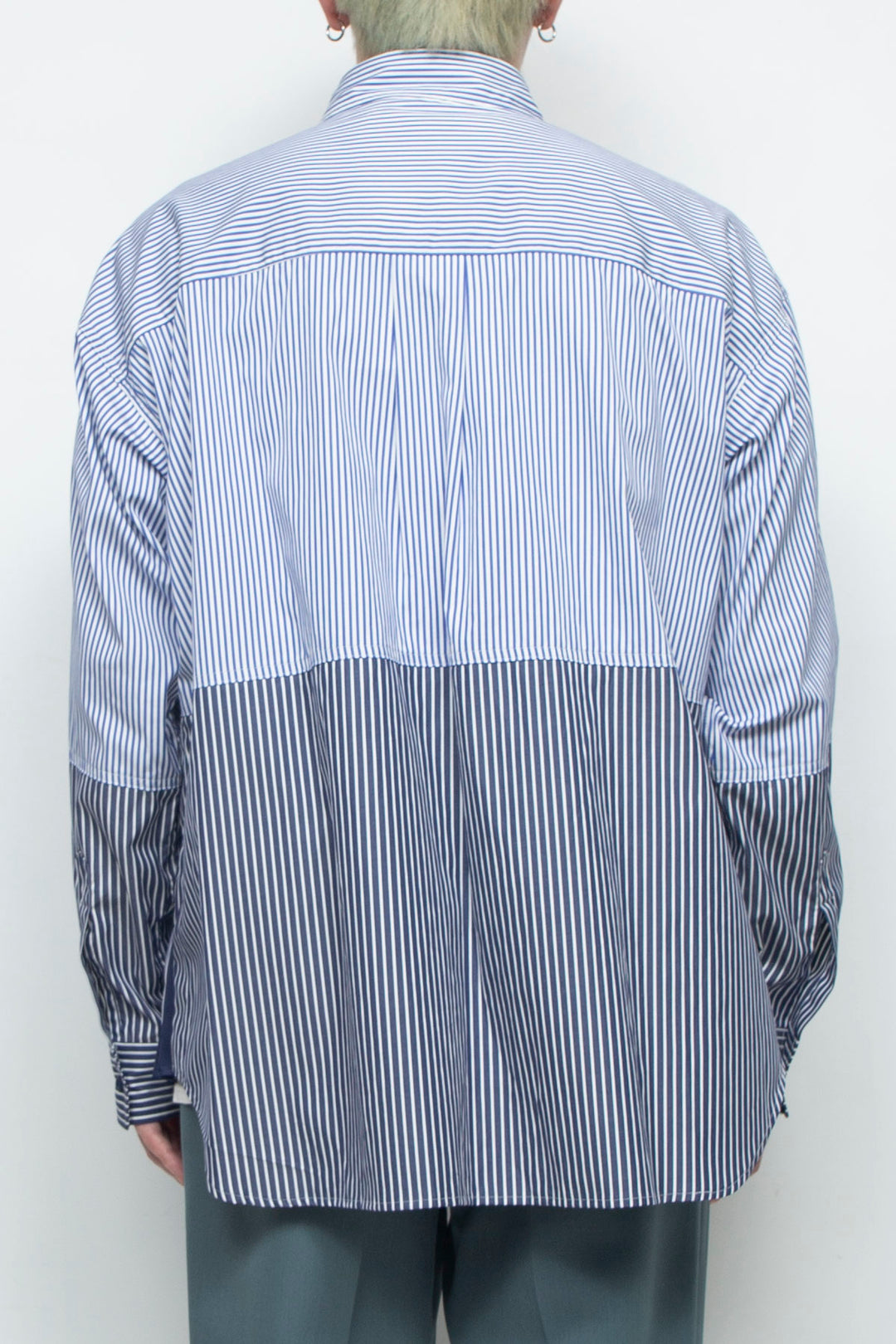 "BEAN” Switching Balloon Side Pleats Shirt
