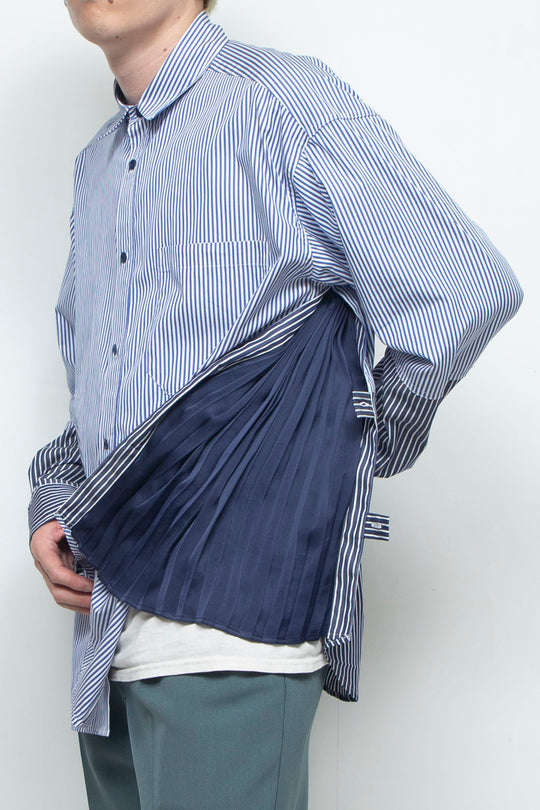 "BEAN” Switching Balloon Side Pleats Shirt