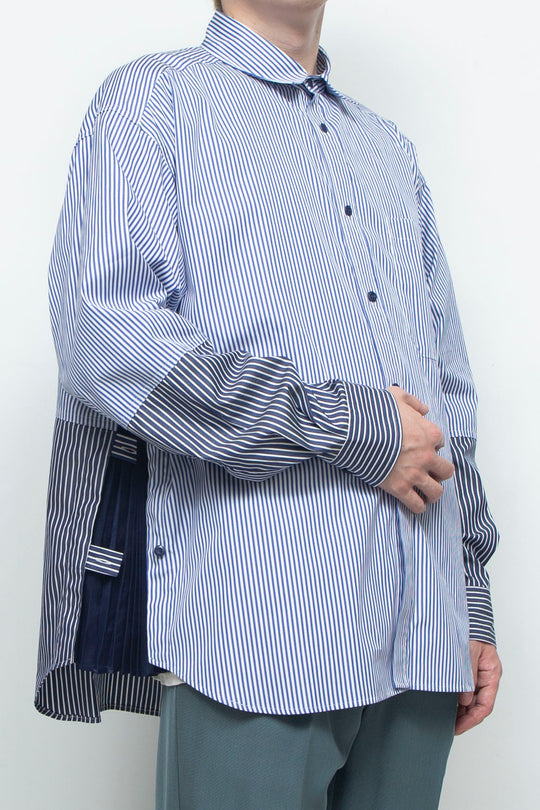 "BEAN” Switching Balloon Side Pleats Shirt